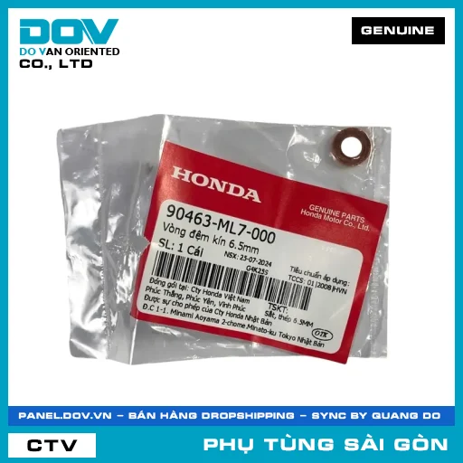 LONG ĐỀN KÍN 6.5MM | HONDA PARTS CODE 90463ML7000 — 90463ML7000