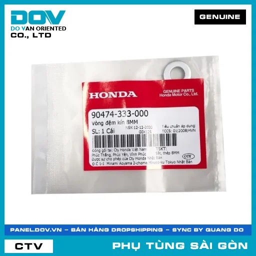 LONG ĐỀN KÍN 8MM | HONDA PARTS CODE 90474333000 — 90474333000