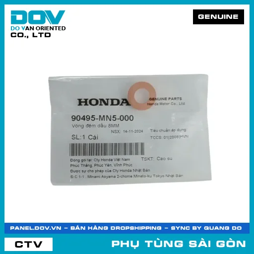 LONG ĐỀN NHỚT 8MM | HONDA PARTS CODE 90495MN5000 — 90495MN5000