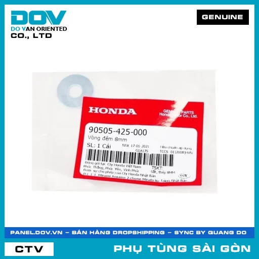 LONG ĐỀN 8MM | HONDA PARTS CODE 90505425000 — 90505425000