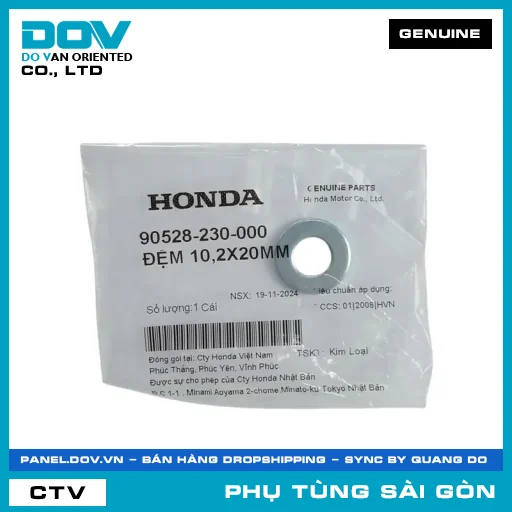ĐỆM 10,2X20MM | HONDA PARTS CODE 90528230000 — 90528230000