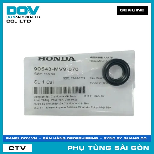 ĐỆM CAO SU | HONDA PARTS CODE 90543MV9670 — 90543MV9670