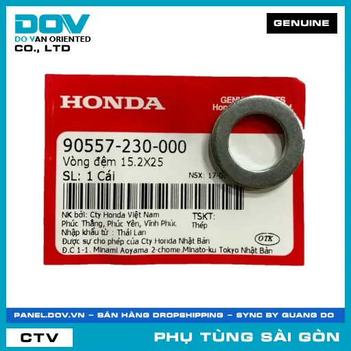 LONG ĐỀN 15.2X25 | HONDA PARTS CODE 90557230000 — 90557230000
