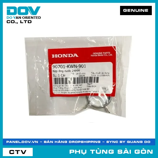 KẸP ỐNG NƯỚC 24MM | HONDA PARTS CODE 90701KWN901 — 90701KWN901