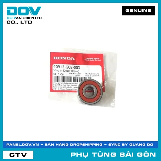 VÒNG BI 6201 (1 MẶT CHẮN BỤI) | HONDA PARTS CODE 90912GC8003 — 90912GC8003