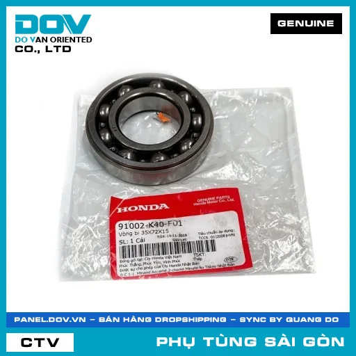 VÒNG BI 35X72X15 | HONDA PARTS CODE 91002K40F01 — 91002K40F01