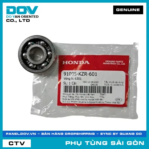 VÒNG BI 6301 | HONDA PARTS CODE 91005KZR601 — 91005KZR601