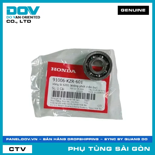 VÒNG BI 6201 (KHÔNG PHỐT CHẮN BỤI) | HONDA PARTS CODE 91006KZR601 — 91006KZR601