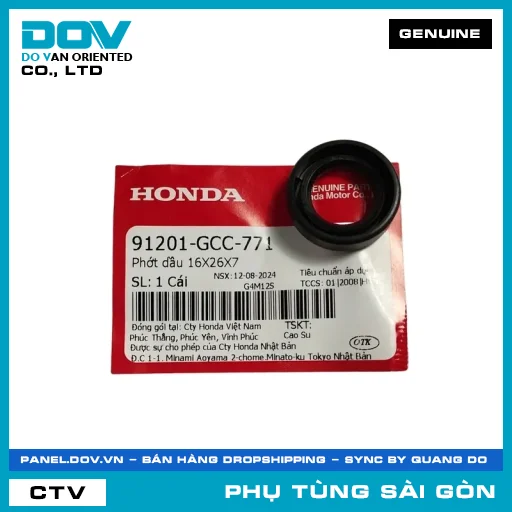 PHỐT NHỚT 16X26X7 | HONDA PARTS CODE 91201GCC771 — 91201GCC771