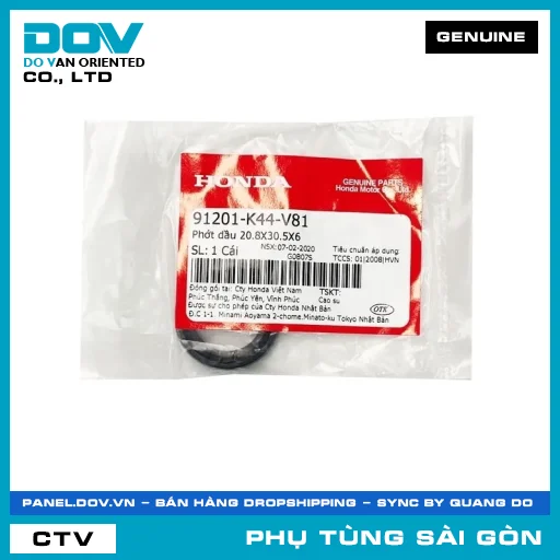 PHỐT NHỚT 20.8X30.5X6 | HONDA PARTS CODE 91201K44V81 — 91201K44V81