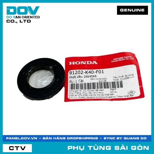 PHỐT NHỚT 26X45X6 | HONDA PARTS CODE 91202K40F01 — 91202K40F01