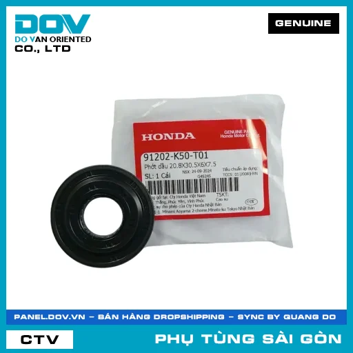 PHỐT NHỚT 20.8X30.5X6X7.5 | HONDA PARTS CODE 91202K50T01 — 91202K50T01