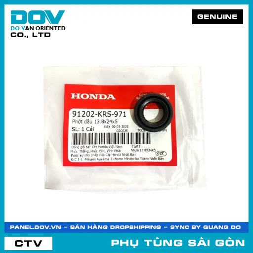 PHỐT NHỚT 13.8X24X5 | HONDA PARTS CODE 91202KRS971 — 91202KRS971
