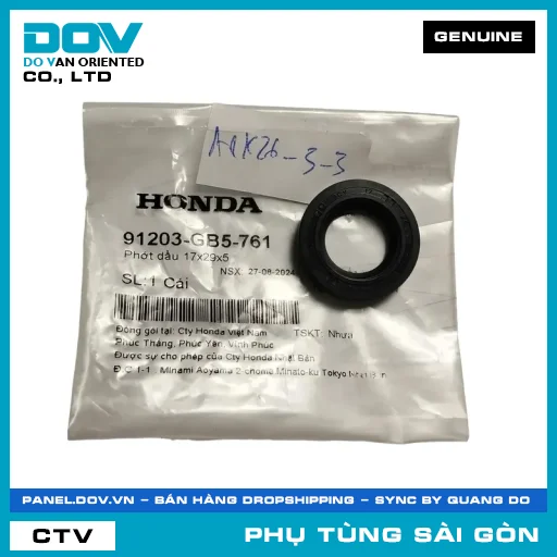 PHỐT NHỚT 17X29X5 | HONDA PARTS CODE 91203GB5761 — 91203GB5761