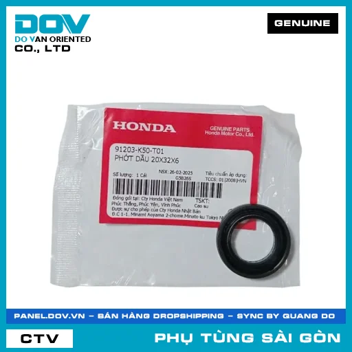 PHỐT NHỚT 20X32X6 | HONDA PARTS CODE 91203K50T01 — 91203K50T01