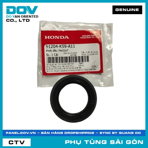PHỐT NHỚT 34X52X7 | HONDA PARTS CODE 91204K59A11 — 91204K59A11