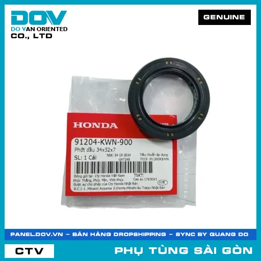 PHỐT NHỚT 34X52X7 | HONDA PARTS CODE 91204KWN900 — 91204KWN900