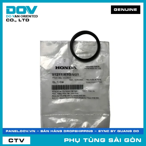 PHỐT NHỚT 34X39X3 | HONDA PARTS CODE 91211K1GV01 — 91211K1GV01