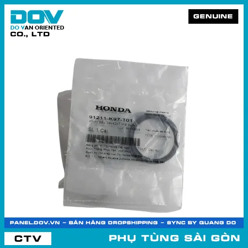 PHỐT NHỚT 34X41X4 MÁ PULY | HONDA PARTS CODE 91211K97T01 — 91211K97T01