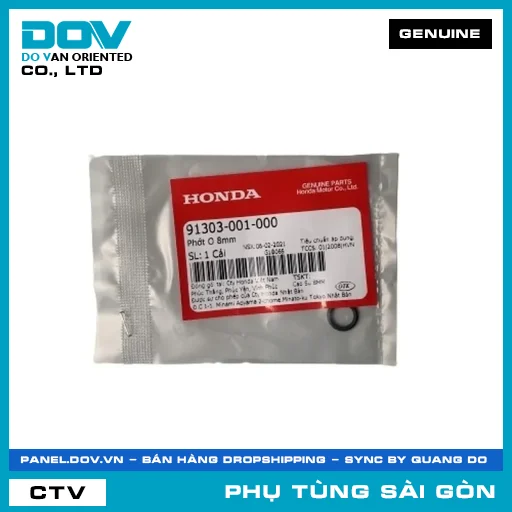 PHỐT O 8MM | HONDA PARTS CODE 91303001000 — 91303001000