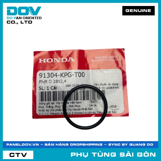 PHỐT O 28X2,4 | HONDA PARTS CODE 91304KPGT00 — 91304KPGT00