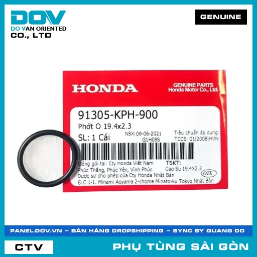PHỐT O 19.4X2.3 | HONDA PARTS CODE 91305KPH900 — 91305KPH900