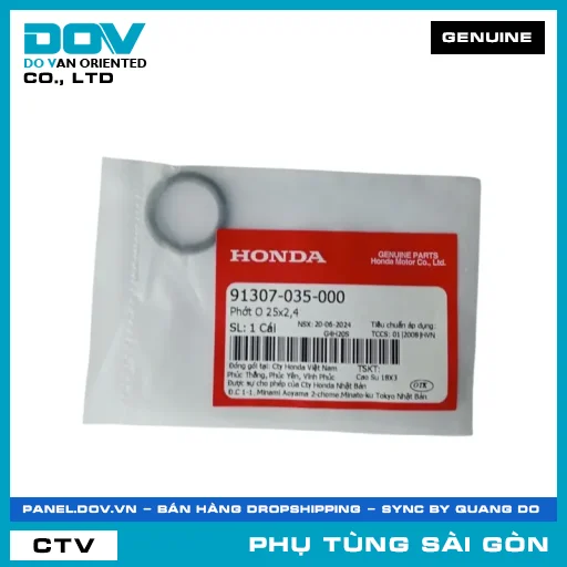 PHỐT O 25X2,4 | HONDA PARTS CODE 91307035000 — 91307035000