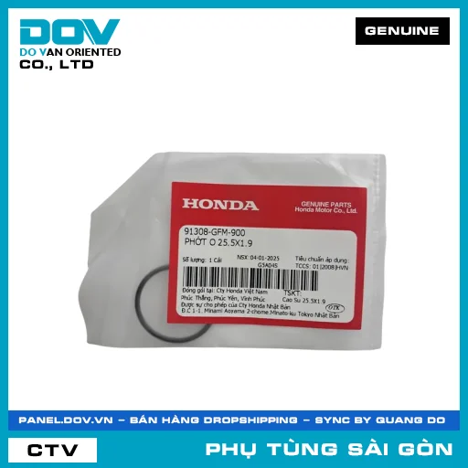 PHỐT O 25.5X1.9 | HONDA PARTS CODE 91308GFM900 — 91308GFM900