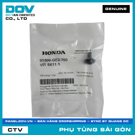 VÍT 5X11.5 | HONDA PARTS CODE 91509GE2760 — 91509GE2760