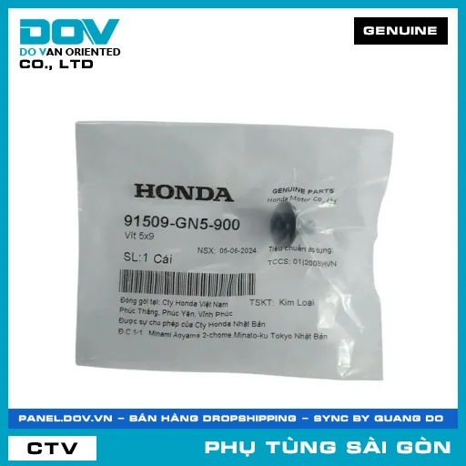 VÍT 5X9 | HONDA PARTS CODE 91509GN5900 — 91509GN5900