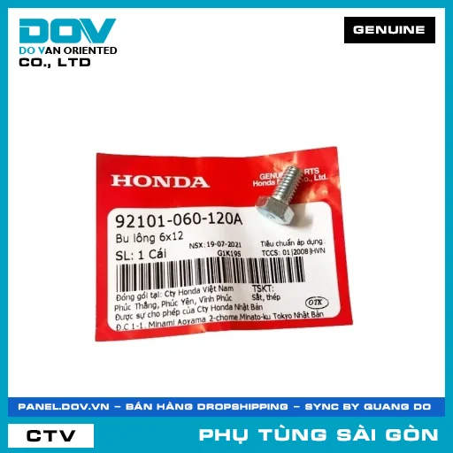 BU LÔNG 6X12 | HONDA PARTS CODE 92101060120A — 92101060120A