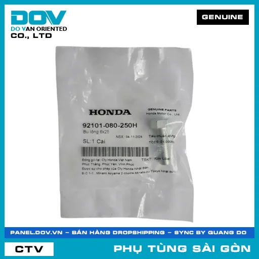 BU LÔNG 6X25 | HONDA PARTS CODE 92101080250H — 92101080250H