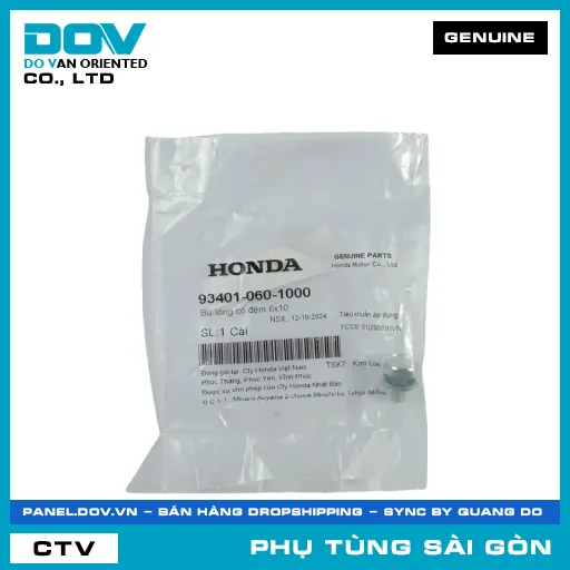 BU LÔNG CÓ ĐỆM 6X10 | HONDA PARTS CODE 934010601000 — 934010601000