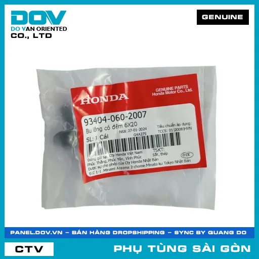 BU LÔNG CÓ ĐỆM 6X20 | HONDA PARTS CODE 934040602007 — 934040602007