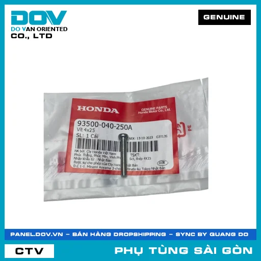 VÍT 4X25 | HONDA PARTS CODE 93500040250A — 93500040250A