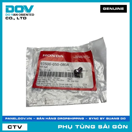 VÍT 5X8 | HONDA PARTS CODE 93500050080A — 93500050080A