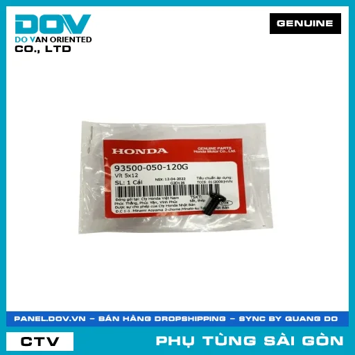 VÍT 5X12 | HONDA PARTS CODE 93500050120G — 93500050120G