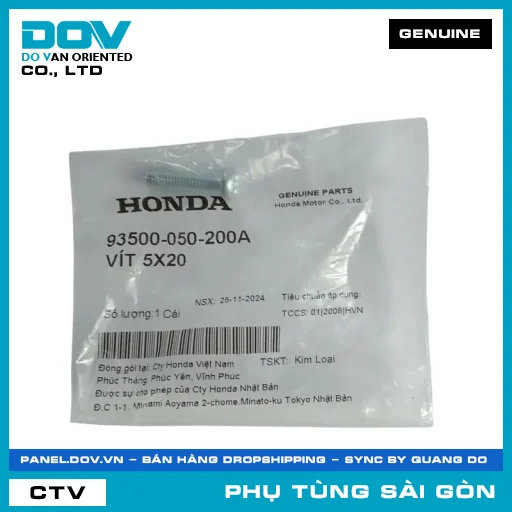 VÍT 5X20 | HONDA PARTS CODE 93500050200A — 93500050200A