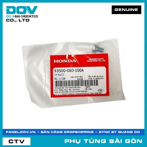 VÍT 6X10 | HONDA PARTS CODE 93500060100A — 93500060100A