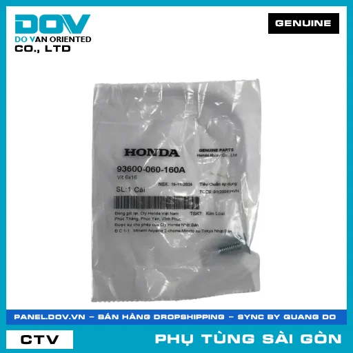 VÍT 6X16 | HONDA PARTS CODE 93600060160A — 93600060160A