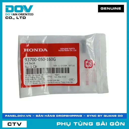VÍT 5X16 | HONDA PARTS CODE 93700050160G — 93700050160G