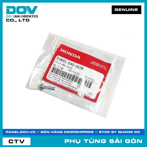 VÍT CÓ ĐỆM 4X16 | HONDA PARTS CODE 938910401618 — 938910401618