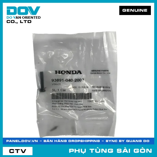 VÍT4X20 | HONDA PARTS CODE 938910402007 — 938910402007