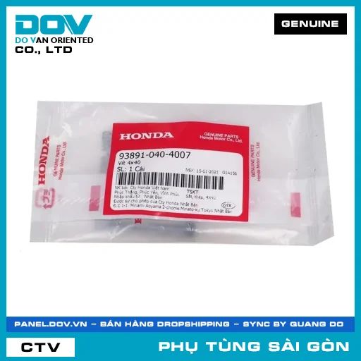 VÍT 4X40 | HONDA PARTS CODE 938910404007 — 938910404007