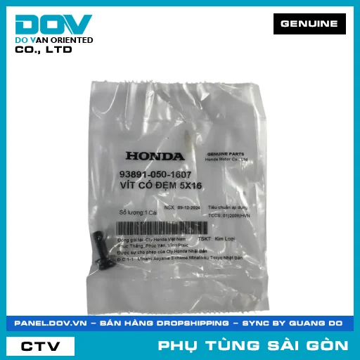 VÍT CÓ ĐỆM 5X16 | HONDA PARTS CODE 938910501607 — 938910501607