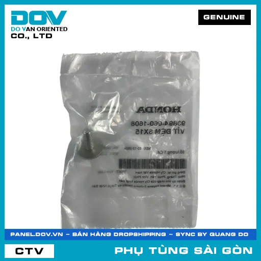 VÍT ĐỆM 6X15 | HONDA PARTS CODE 938940601608 — 938940601608
