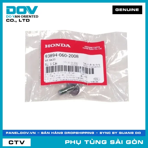 VÍT 6X20 | HONDA PARTS CODE 938940602008 — 938940602008