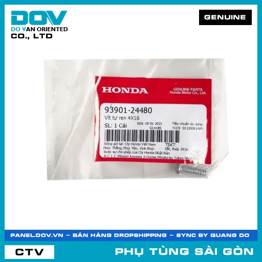 VÍT TỰ REN 4X16 | HONDA PARTS CODE 9390124480 — 9390124480