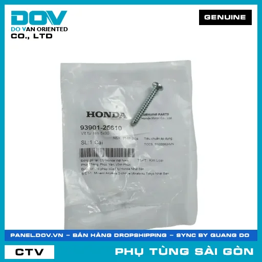 VÍT TỰ REN 5X30 | HONDA PARTS CODE 9390125610 — 9390125610