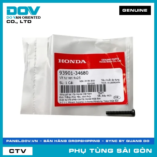 VÍT TỰ REN 4X25 | HONDA PARTS CODE 9390134680 — 9390134680